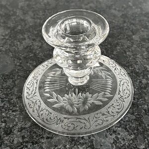 VINTAGE Elegant Clear Glass Candle Holder OR Cupcake holder for special occasion
